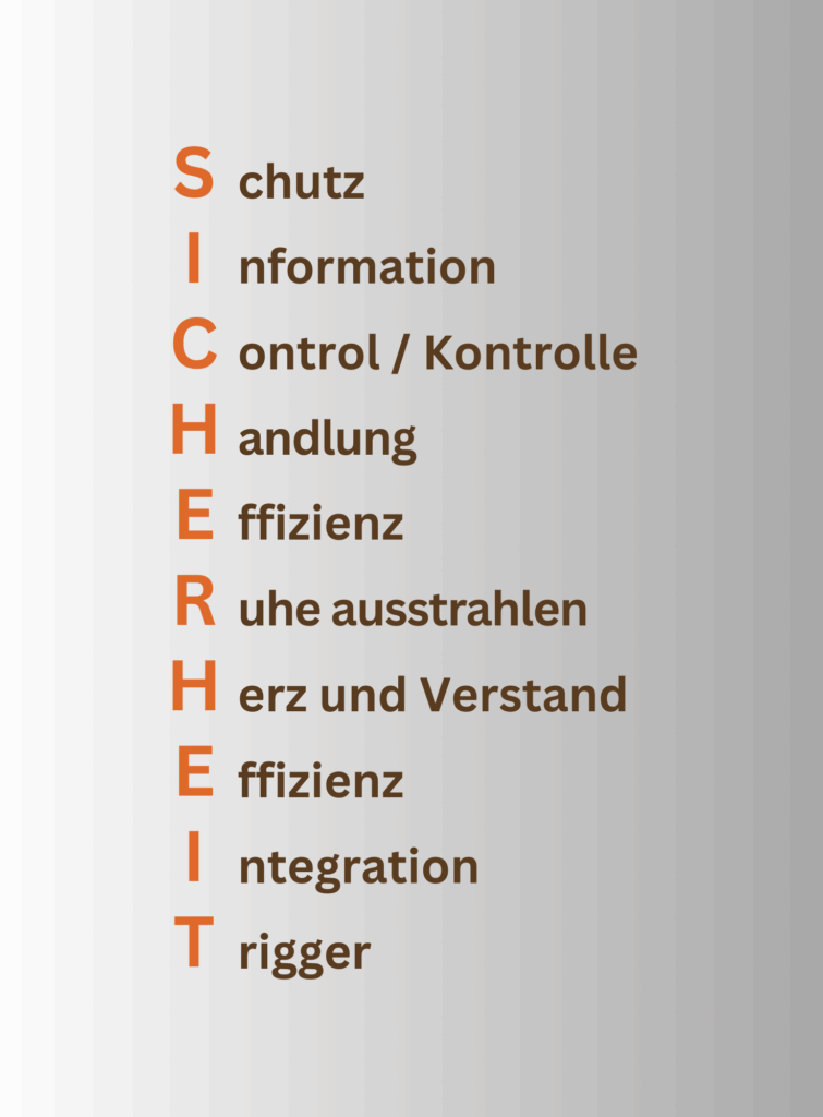 Akronym zum Wort Sicherheit